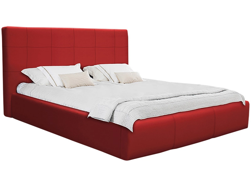 Bett NORA 180x200cm lederlook rot