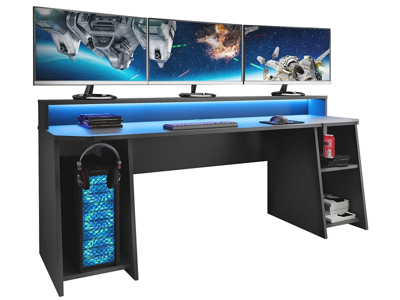 Bureau gaming BIG PLAYER 72x200x91.1cm noir