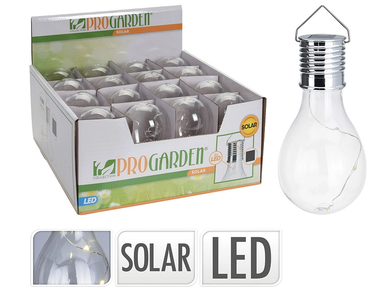 Lampe solaire LED CAROLE 7cm x 17cm blanc