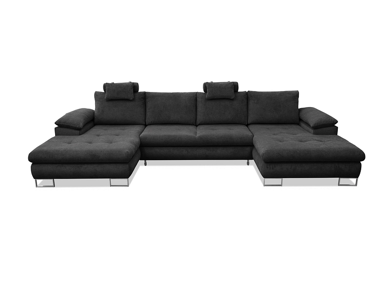 Ecksofa CUBA Stoff schwarz