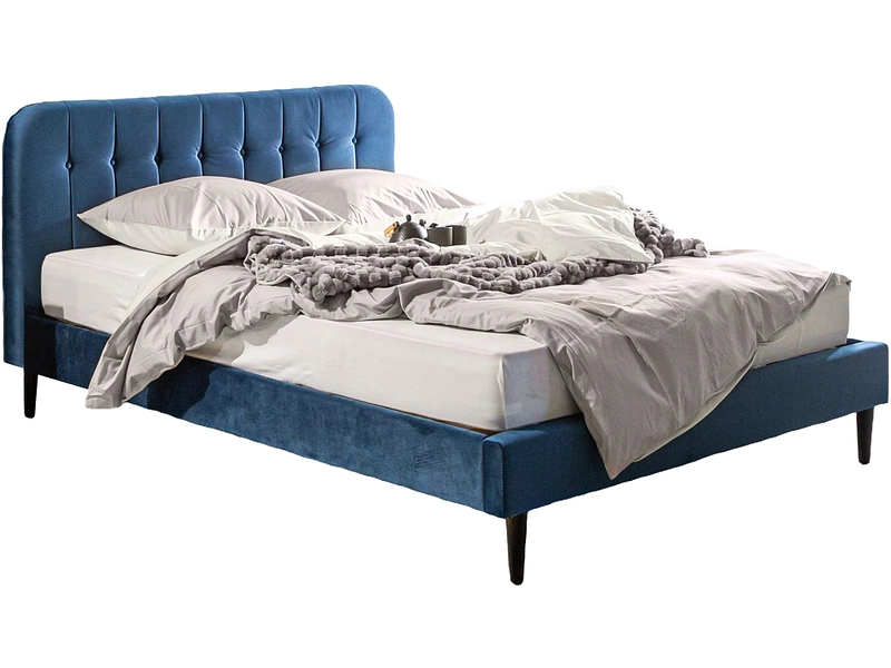Bett SANTOS 160x200cm samt blau