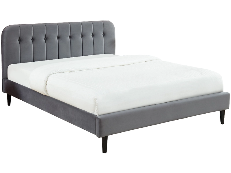 Bett SANTOS 160x200cm samt grau anthrazit