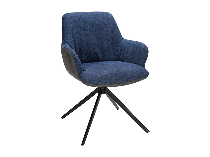 Stuhl SERGIO Stoff blau Drehsitz