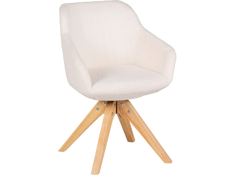 Stuhl ELI Stoff weiss Drehsitz