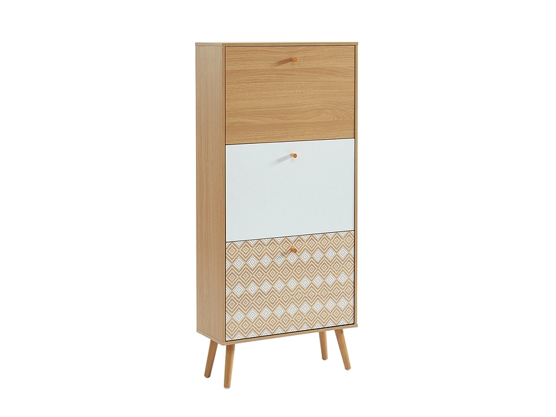 Schuhmöbel FLORENCE 18 Paar Schuhe 3 Türen 3 Klappen weiss