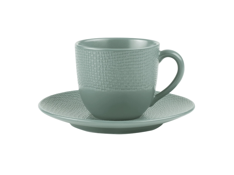 Tasse et sous tasse VESUVIO grès bleu 1 pièce