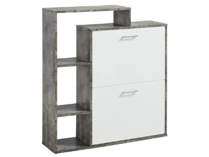 Schuhmöbel LEIPZIG 8 Paar Schuhe 2 Türen 2 Klappen weiss