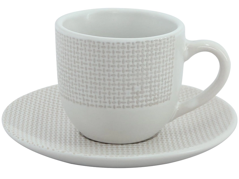 Tasse et sous tasse VIVO céramique blanc 1 pièce