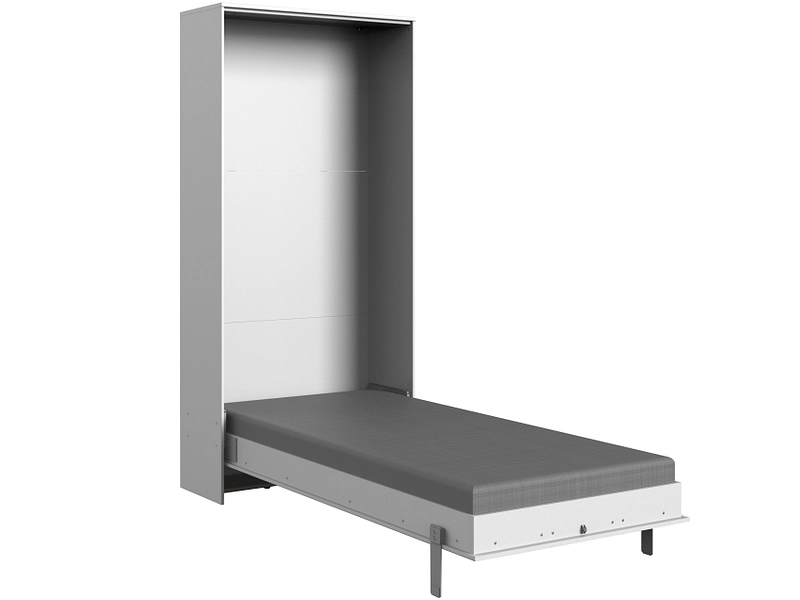 Bett mit hochklappbarem Einlegerahmen FOLD 90x200cm dekor weiss