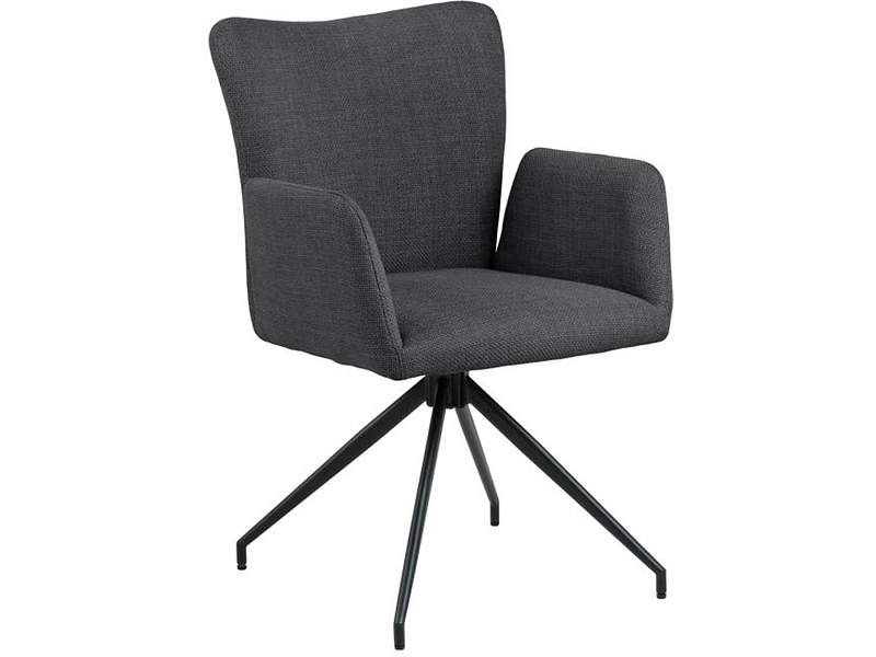 Stuhl LAURA Polyester dunkelgrau Drehsitz