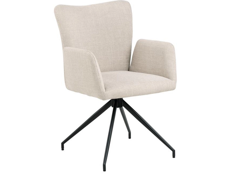 Stuhl LAURA Stoff beige Drehsitz