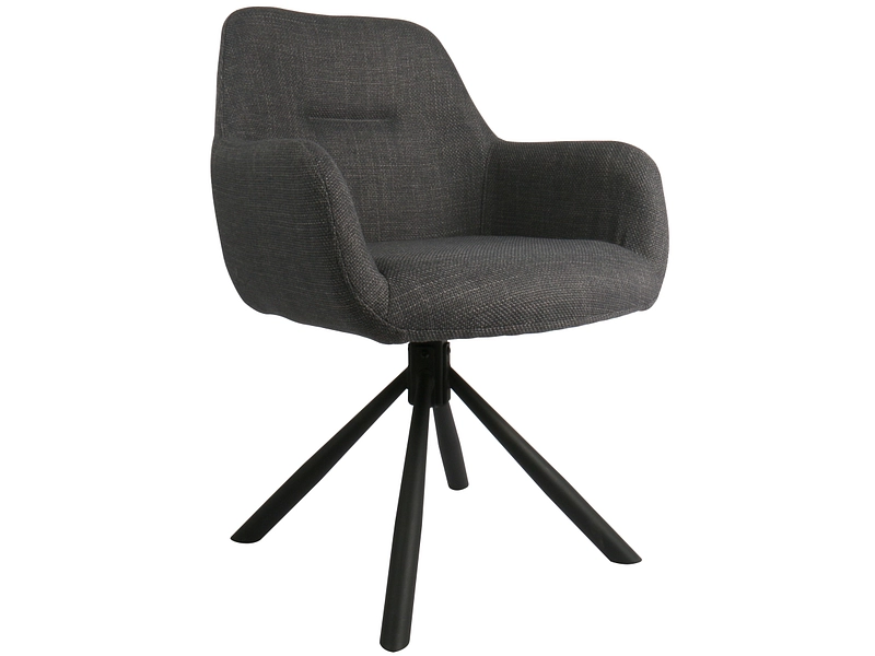 Stuhl KATE Stoff grau Drehsitz