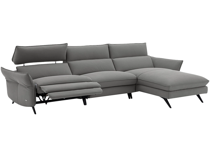 Ecksofa CAMPO DE FIORI HARIS Echtleder hellgrau