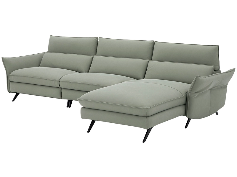 Ecksofa CAMPO DE FIORI HARIS Echtleder dunkelgrün