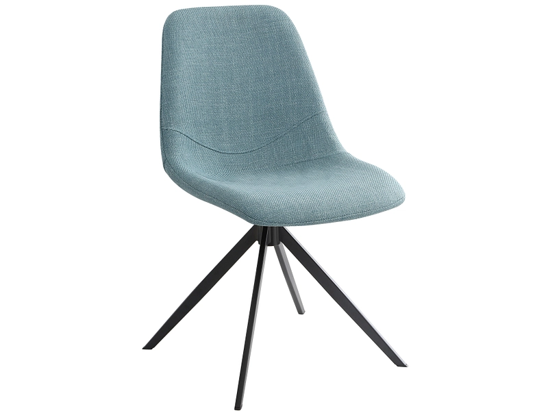 Stuhl HOME Stoff blau Drehsitz