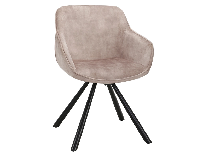 Chaise TOMMY tissu beige Assise pivotante