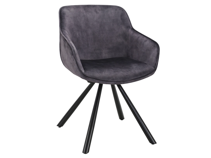 Chaise TOMMY tissu gris Assise pivotante