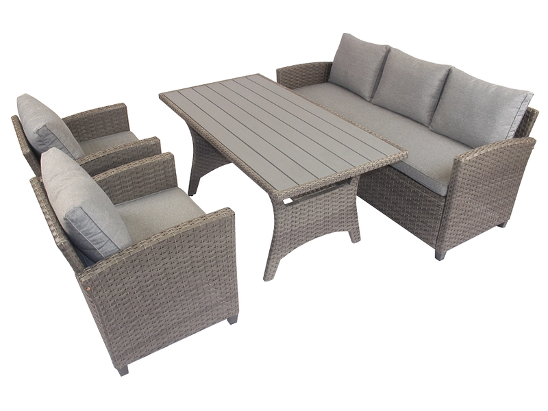 Garten-Set BELIZE Stahl rostfrei grau