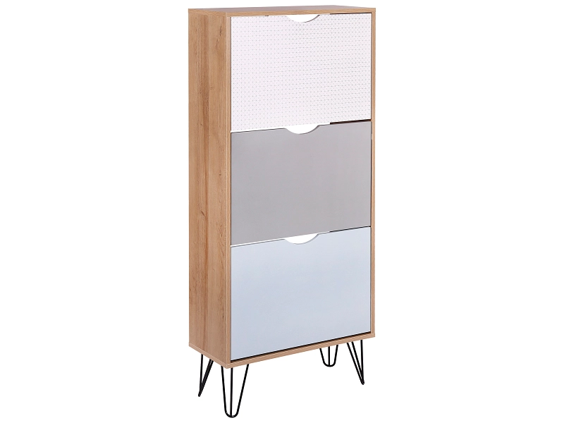 Schuhmöbel UBUD 18 Paar Schuhe 3 Klappen weiss