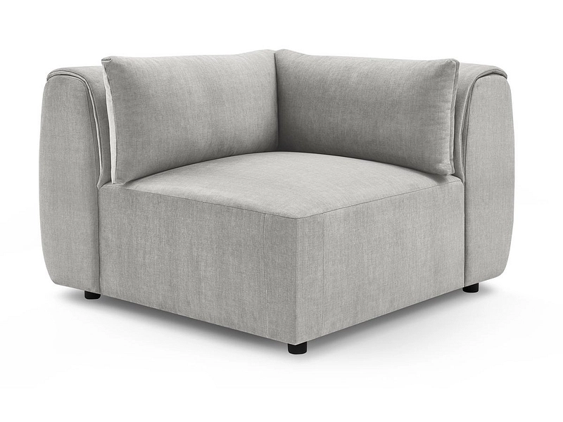 Ecke für modulare Sofas BOBOCHIC JEANNE Samt hellgrau