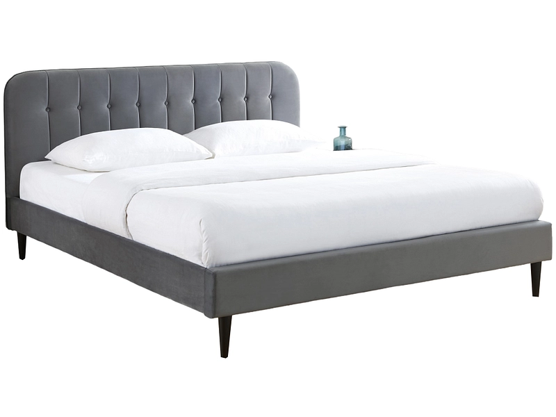 Bett SANTOS 180x200cm samt grau anthrazit