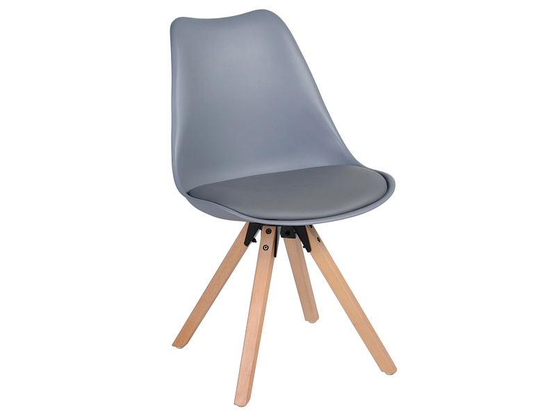 Stuhl FOXTROT Synthetisches Leder eiche grau