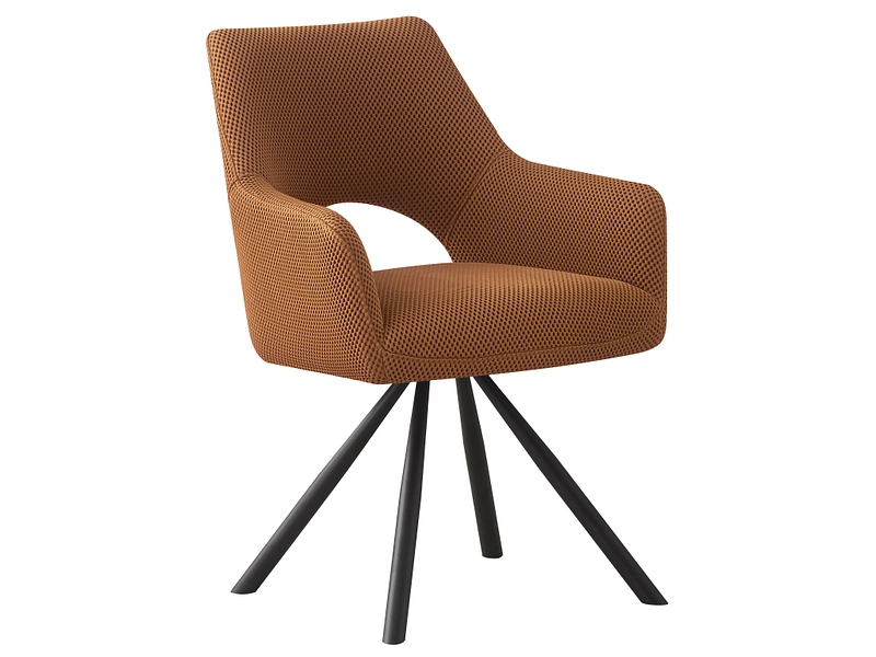 Stuhl WAFFLE Stoff senffarben Drehsitz