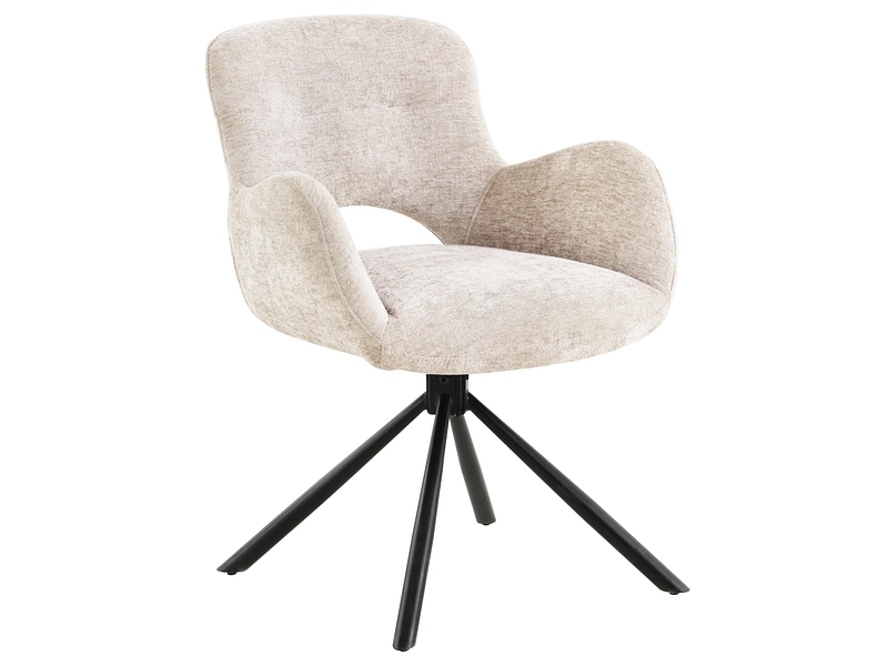 Stuhl CLEAR Stoff beige Drehsitz