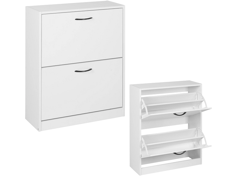 Schuhmöbel BOTY 12 Paar Schuhe 2 Klappen weiss