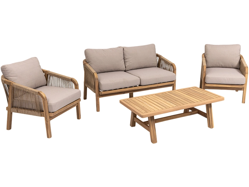 Garten-Set LUGANO Massives Holz beige