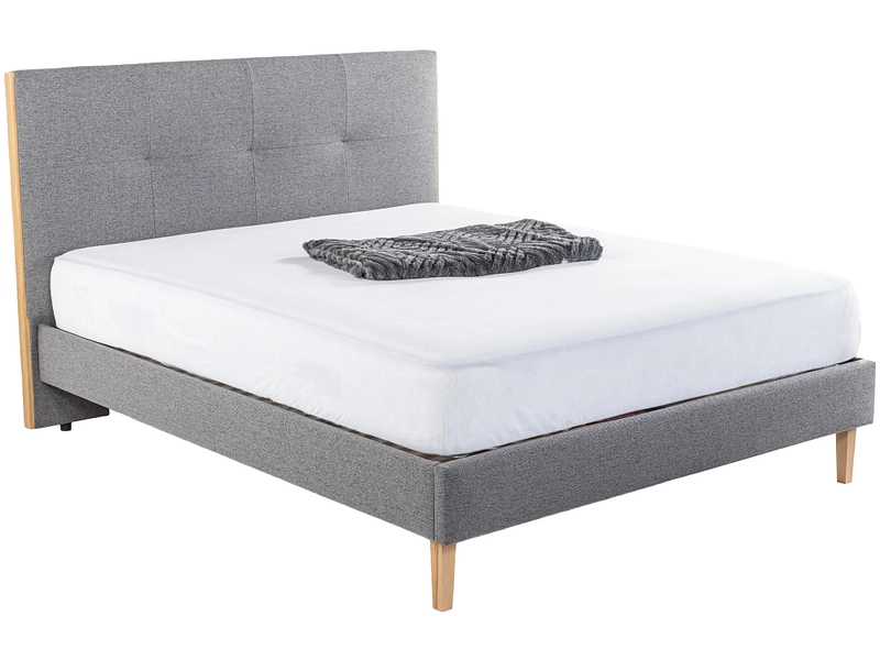 Bett AMANDA 140x200cm stoff grau
