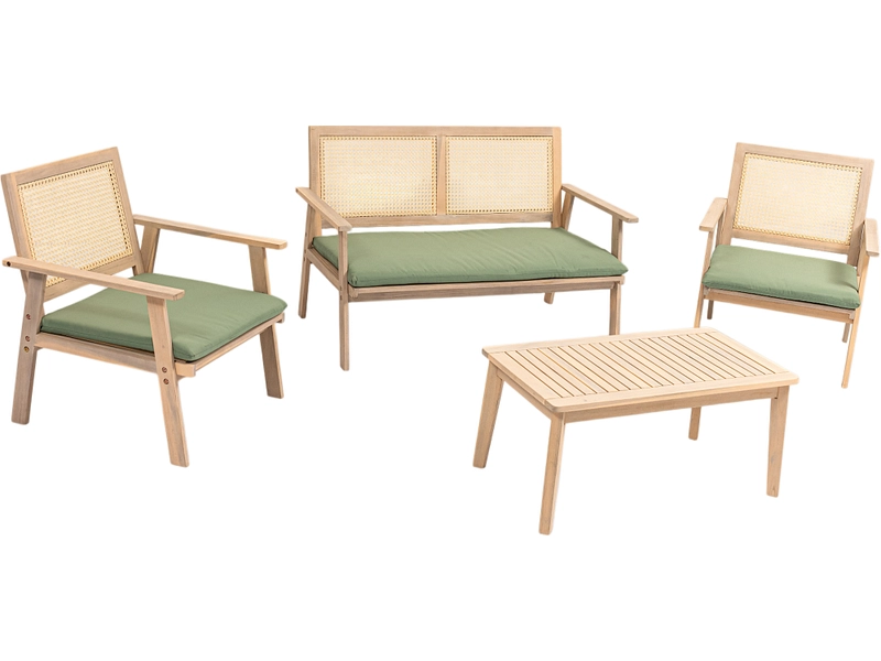 Garten-Set MATA Massives Holz natürliches holz