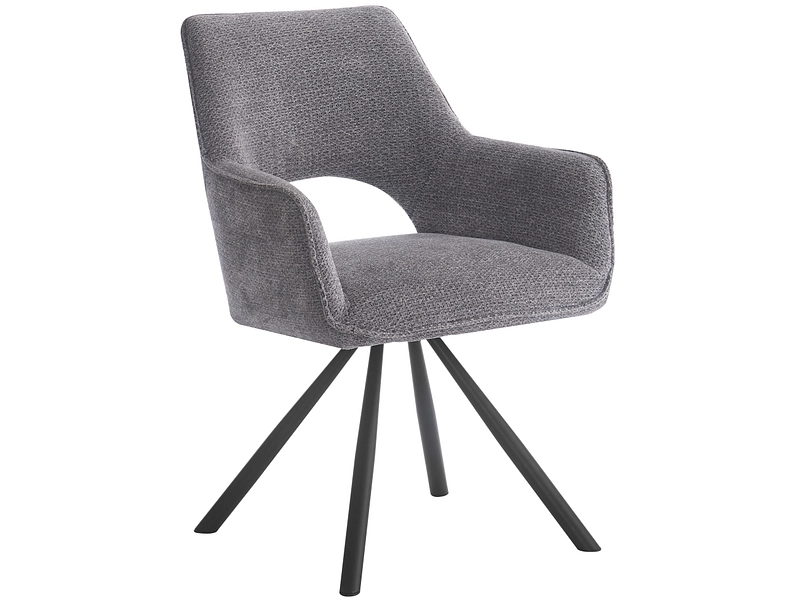 Stuhl STELLA Stoff dunkelgrau Drehsitz