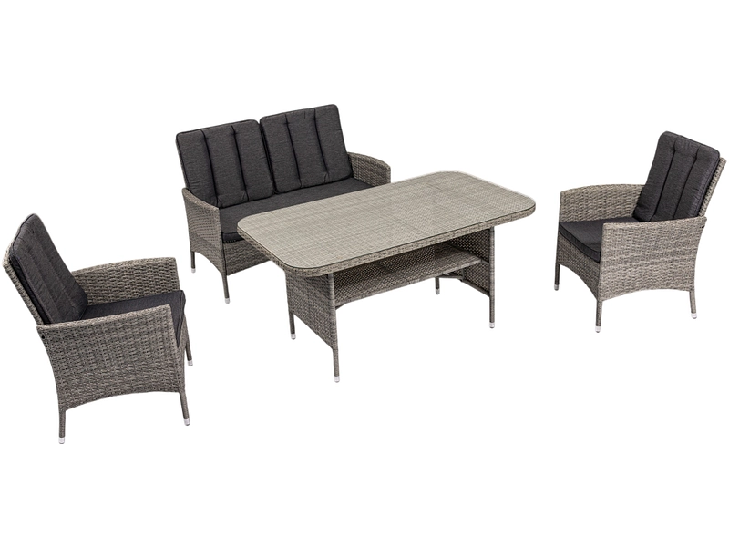 Garten-Set SICILIA Edelstahl grau