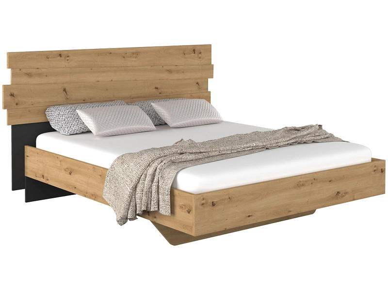 Bett BARCELONA 180x200cm melamin / natürlich artisan eiche
