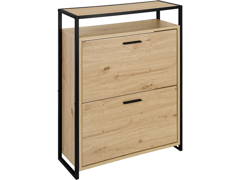 Schuhmöbel OSTUNI 8 Paar Schuhe 2 Klappen eiche