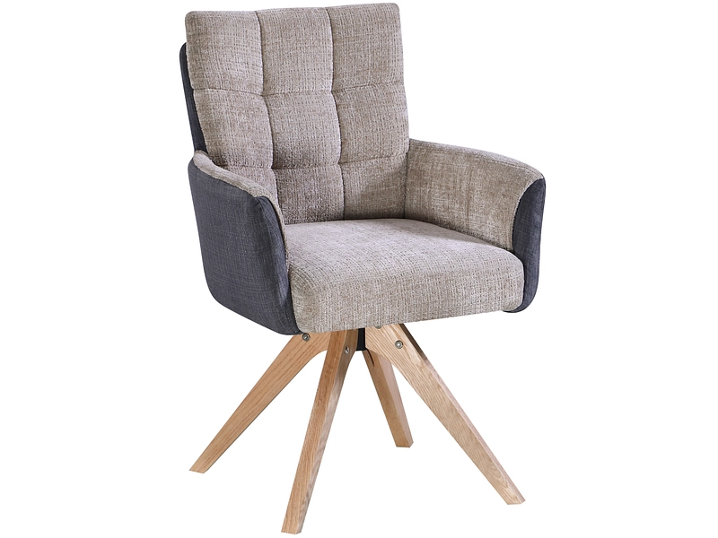 Stuhl ESTHER Stoff beige Drehsitz