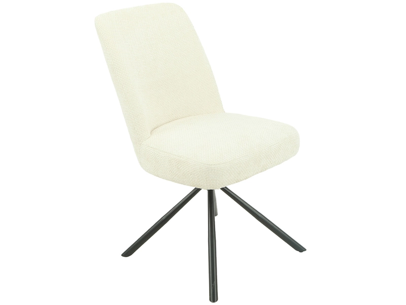Stuhl MONA Stoff weiss Drehsitz