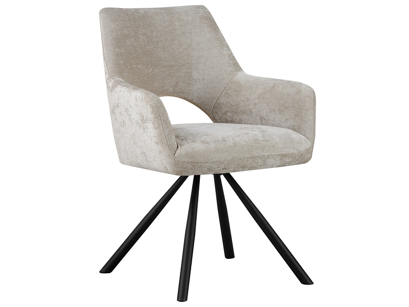 Stuhl KELLY Stoff beige Drehsitz
