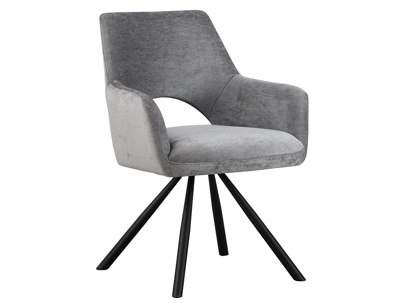 Stuhl KELLY Stoff grau Drehsitz