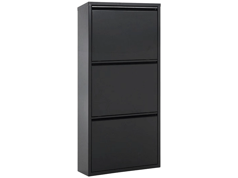 Schuhmöbel ALU 6 Paar Schuhe 3 Klappen schwarz