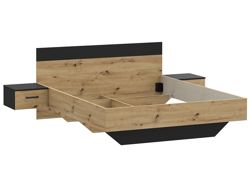 Bett AARAU 160x200cm dekor artisan eiche