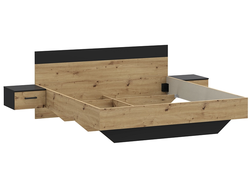 Bett AARAU 180x200cm dekor artisan eiche