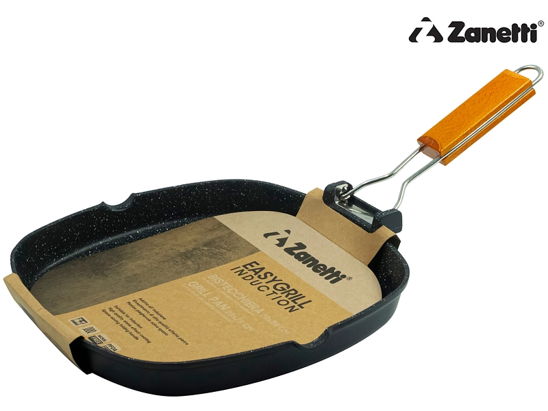 ZANETTI Bratpfanne GRILL aluminium schwarz