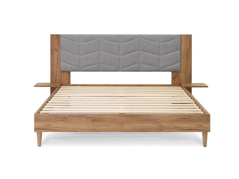 Bett BOBOCHIC LEONA 160x200cm hellgrau