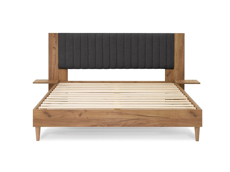 Bett BOBOCHIC SELENA 160x200cm natürlich dunkelgrau