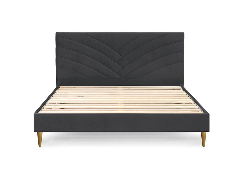 Bett BOBOCHIC VELVET 160x200cm dunkelgrau