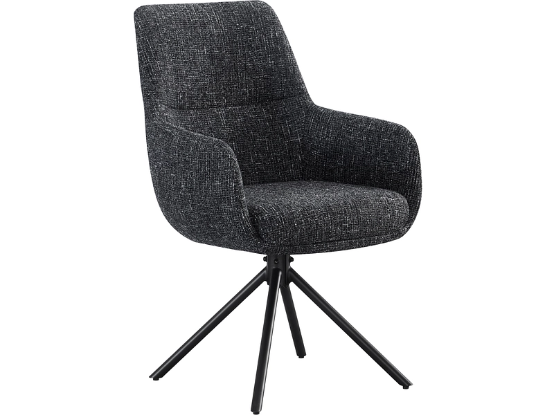 Stuhl SEATTLE Stoff schwarz Drehsitz