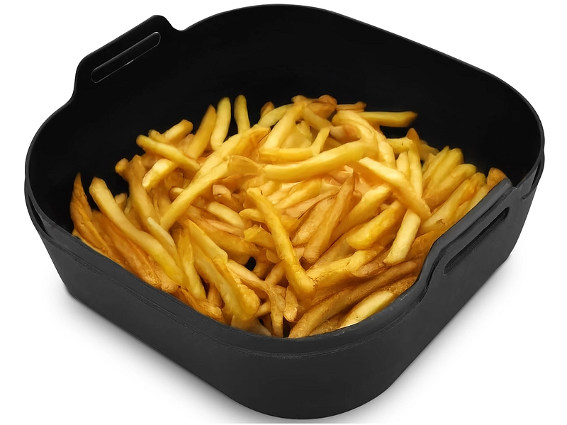 KITCHENCOOK Set 2 Körbe für Air Fryer Silipot square