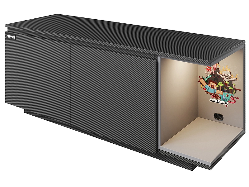 TV-Möbel MINECRAFT BUILDORA 125cm schwarz